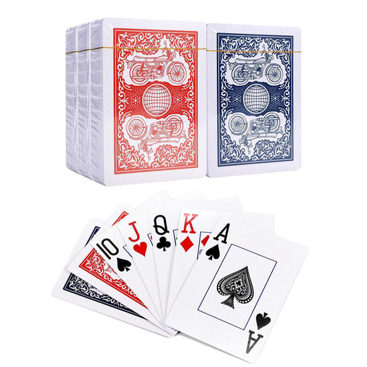 Traditional Motorbike Poker Casino Plastic Coated Playing Cards 6 Decks