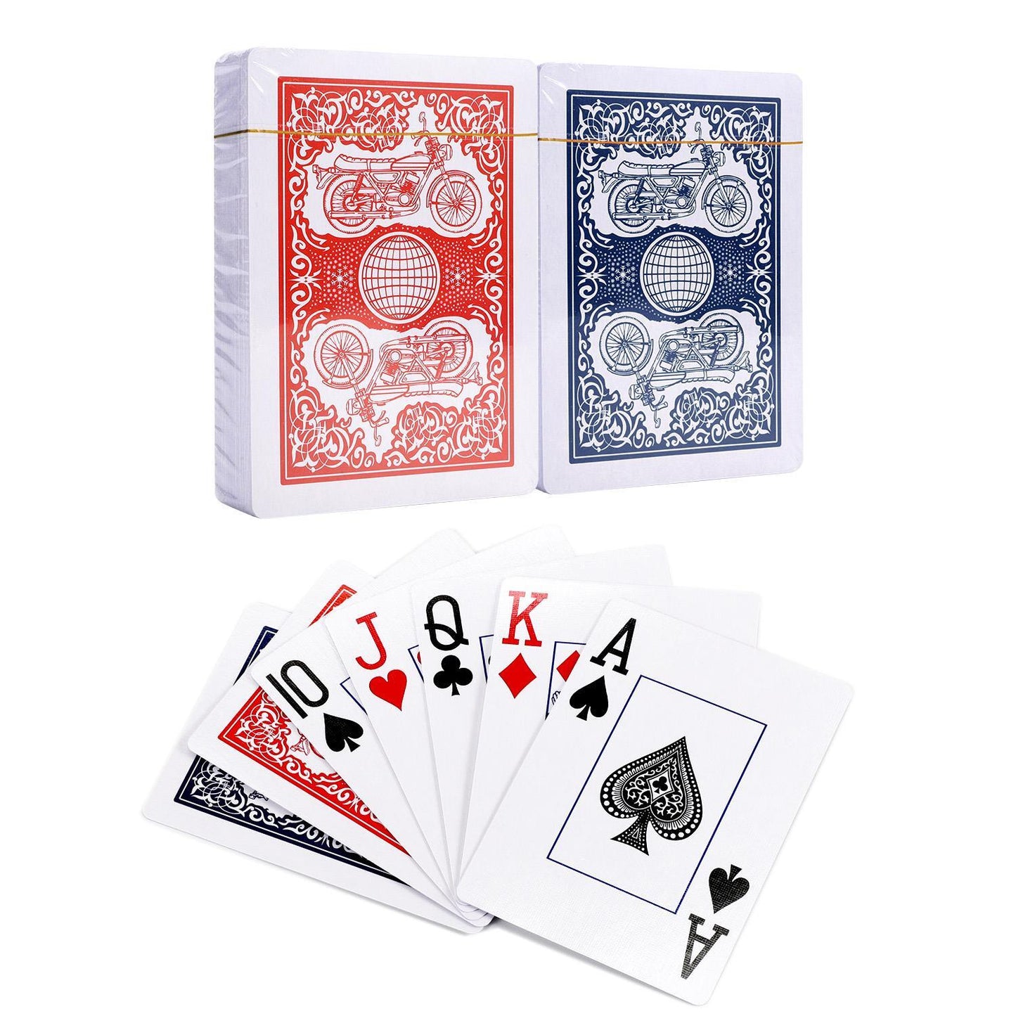 Poker Size Playing Cards Standard Index, 2 Decks (1 Blue and 1 Red)