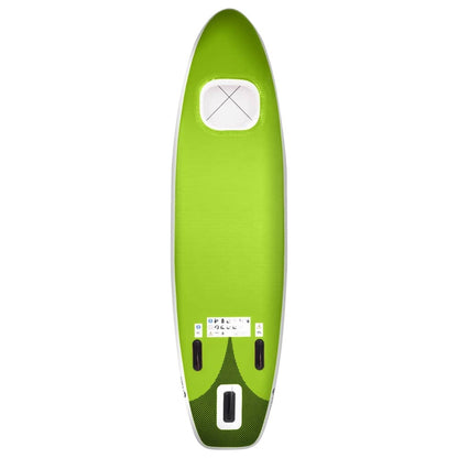 Inflatable Stand Up Paddle Board Set Green 300x76x10 cm
