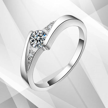 1.68Ct Round Cut C Z Diamond Bridal Engagement Promise Ring 18Ct White Gold Over, Ring Size K