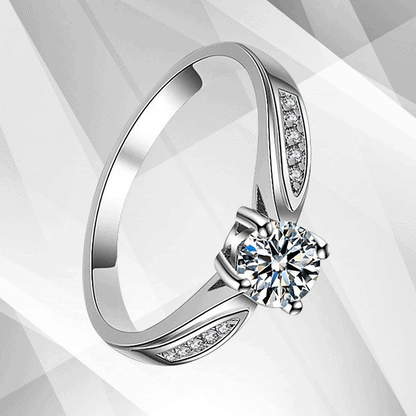 2.0Ct Round-Cut 11 Diamonds Solitaire Bridal Engagement Ring 18K White Gold Over, Ring Size Q