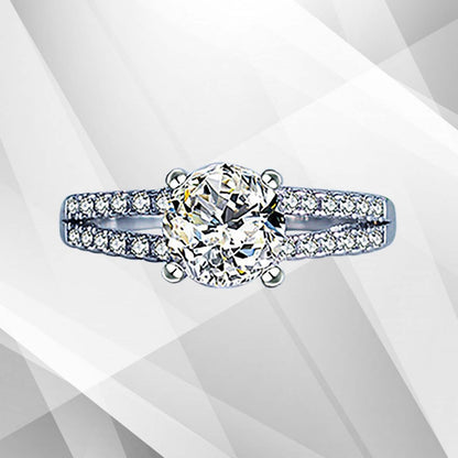 2.00Ct Round-Cut Diamond Solitaire Bridal Engagement Ring 18Ct White Gold Over, Ring Size M