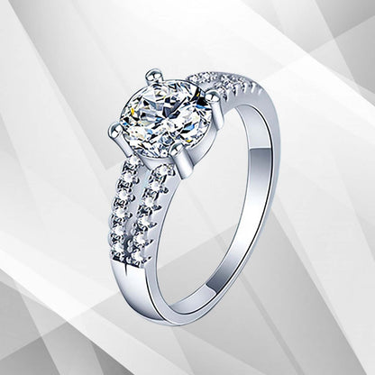 2.00Ct Round-Cut Diamond Solitaire Bridal Engagement Ring 18Ct White Gold Over, Ring Size M
