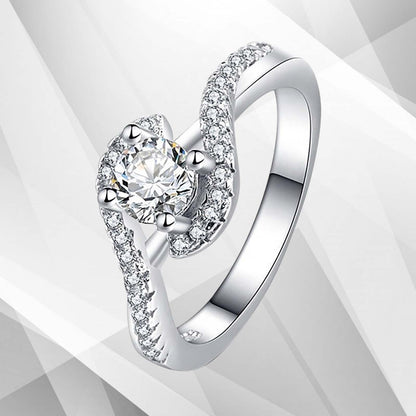 2.0Ct Round-Cut 31 CZ Diamonds Halo Bridal Engagement Ring 18Ct White Gold Over, Ring Size T