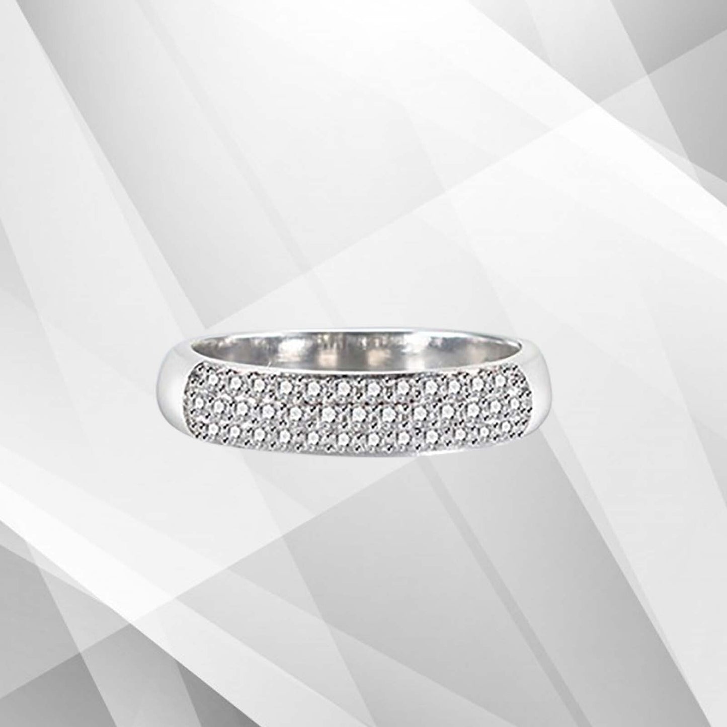0.35Ct Round-Cut CZ Diamonds Sparkling Girls Engagement Ring 18K White Gold Over, Ring Size L