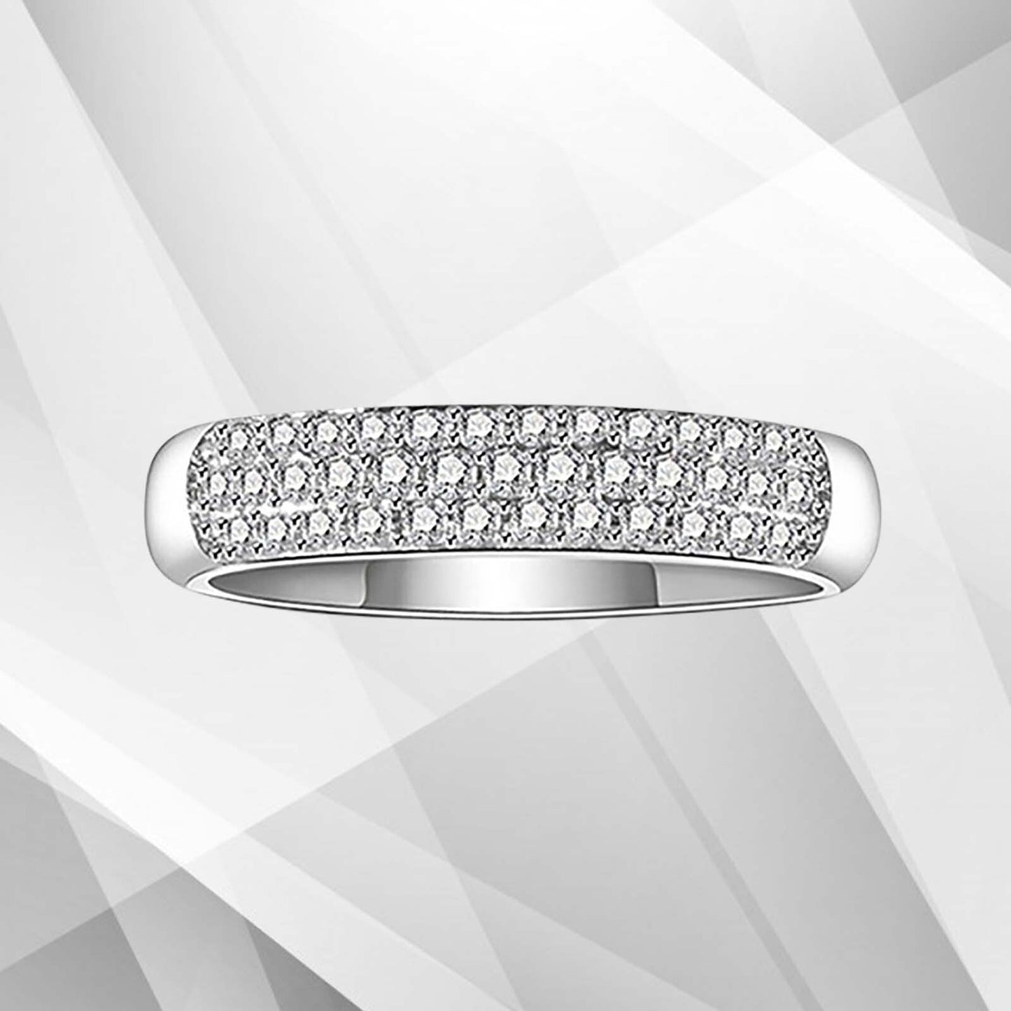 0.35Ct Round-Cut CZ Diamonds Sparkling Girls Engagement Ring 18K White Gold Over, Ring Size L