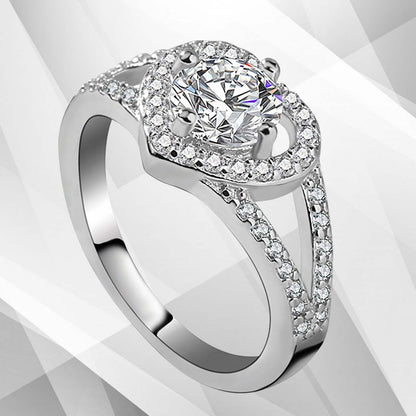 1.8Ct Heart-Cut Diamonds Cushion Halo Bridal Engagement Ring 18K White Gold Over, Ring Size V