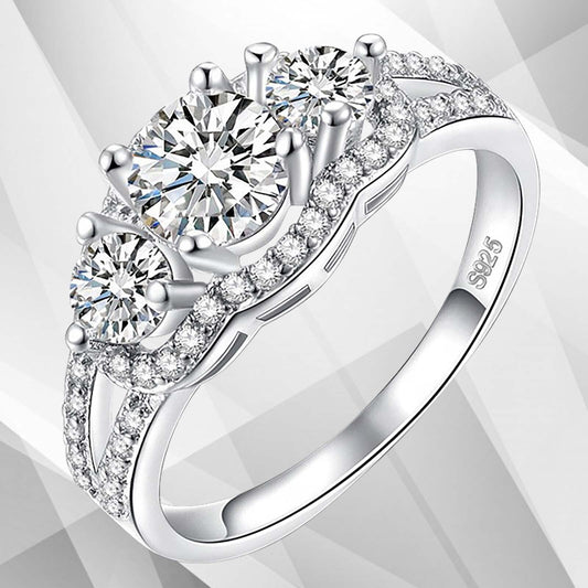 2.00Ct Round-Cut Diamond Solitaire Bridal Engagement Ring 18Ct White Gold Over, Ring Size N
