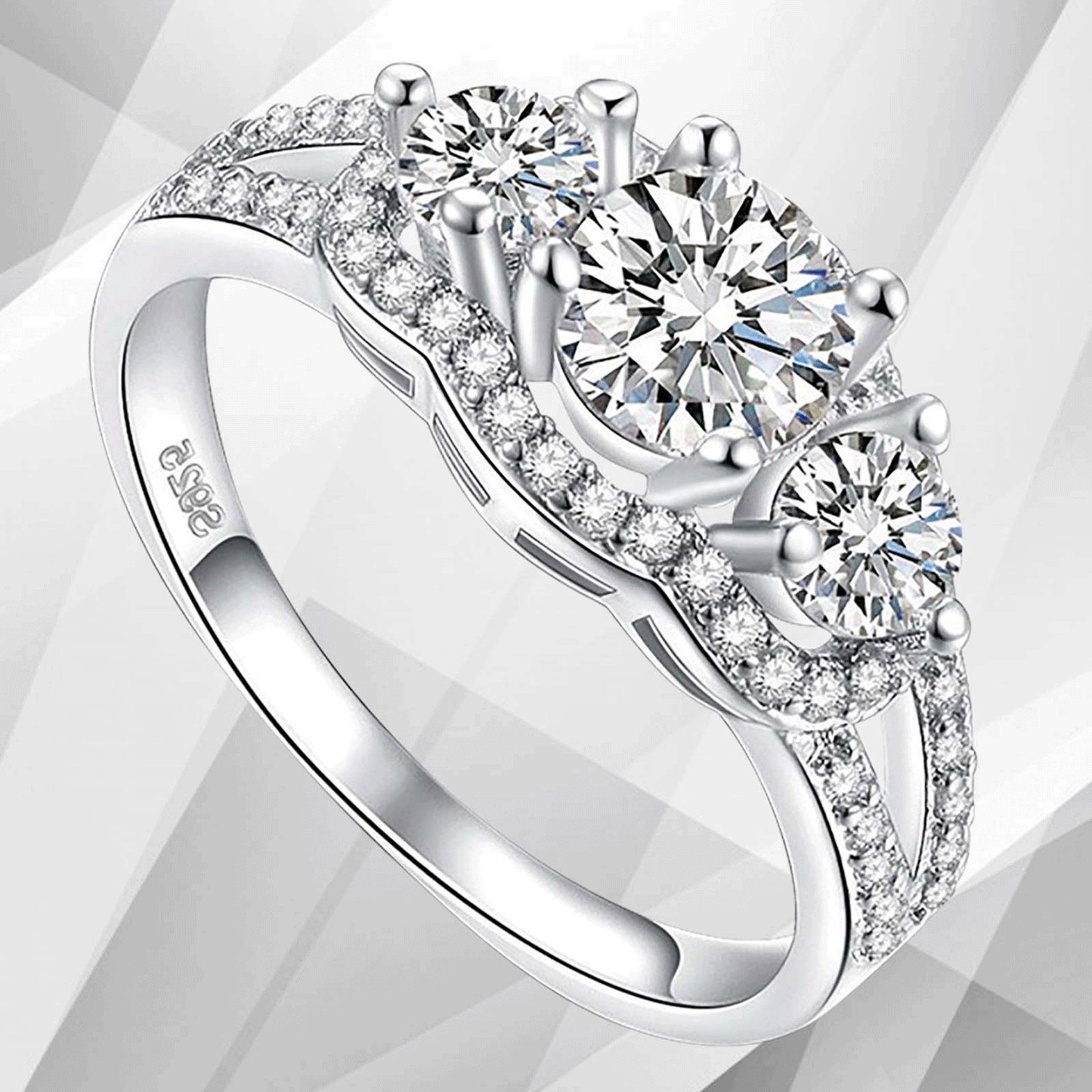2.00Ct Round-Cut Diamond Solitaire Bridal Engagement Ring 18Ct White Gold Over, Ring Size N