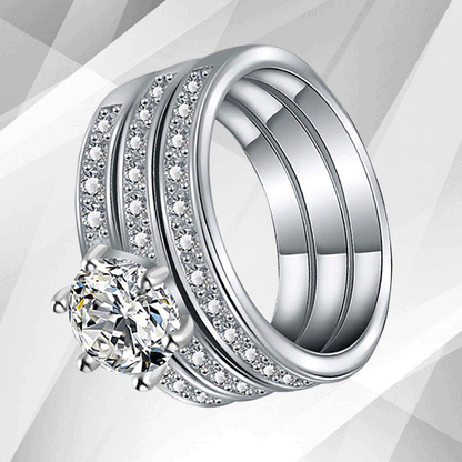2.0Ct Round-Cut CZ Diamonds Solitaire Bridal Engagement Ring 18Ct White Gold Over, Ring Size R