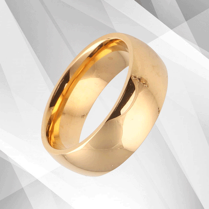 7mm Men's Titanium Engagement Wedding Anniversary Band Ring 18Ct Yellow Gold Over, Ring Size V
