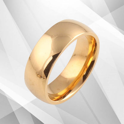 7mm Men's Titanium Engagement Wedding Anniversary Band Ring 18Ct Yellow Gold Over, Ring Size V