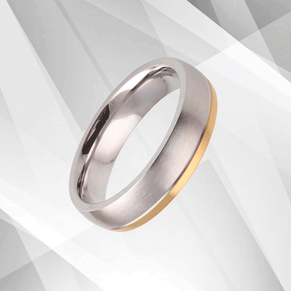 5mm Men's Tungsten Wedding Engagement Band Ring 18Ct Yellow And White Gold Over, Ring Size Z+1