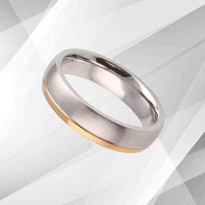 5mm Men's Tungsten Wedding Engagement Band Ring 18Ct Yellow And White Gold Over, Ring Size Z+1