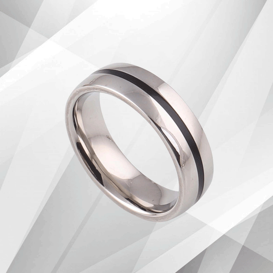 6mm New Boxed Men's Male Cobalt Wedding Band Ring 18Ct Sparkling White Gold Over, Ring Size S