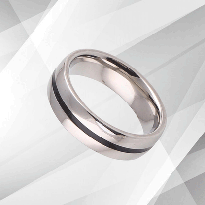 6mm New Boxed Men's Male Cobalt Wedding Band Ring 18Ct Sparkling White Gold Over, Ring Size S