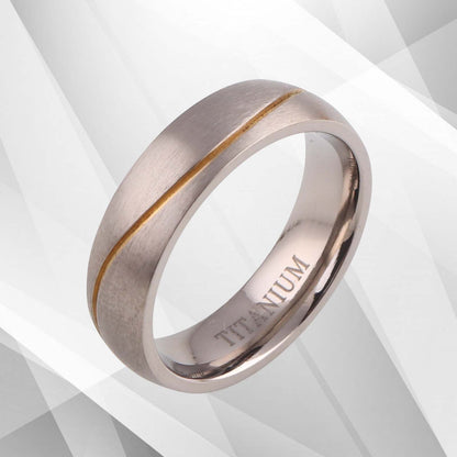 Gorgeous Mens Wedding Titanium Premium Band Ring 18Ct Yellow And White Gold Over, Ring Size L
