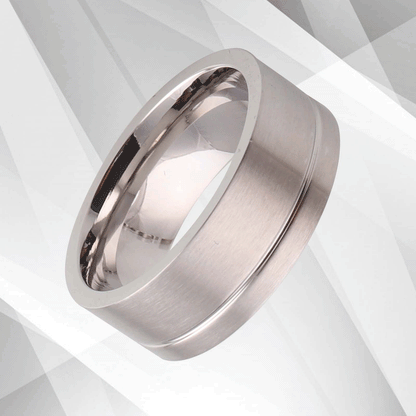 18Ct White Gold Over Men's Flat Shape Engagement Wedding Tungsten Band Ring 8mm, Ring Size T