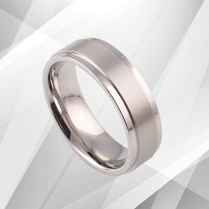 18Ct White Gold Over Men's Flat Shape Engagement Wedding Cobalt Band Ring 7mm UK, Ring Size V
