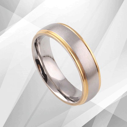 Mens Titanium Engagement Wedding Anniversary Band Ring 18Ct White Gold Over 6mm, Ring Size Z