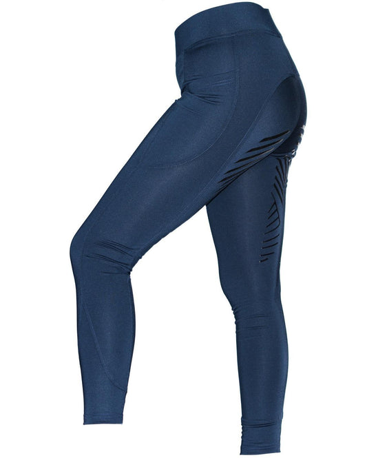 Horse Riding Tights Ladies Silicon Riding Leggings Breeches Ladies Navy 14-30''