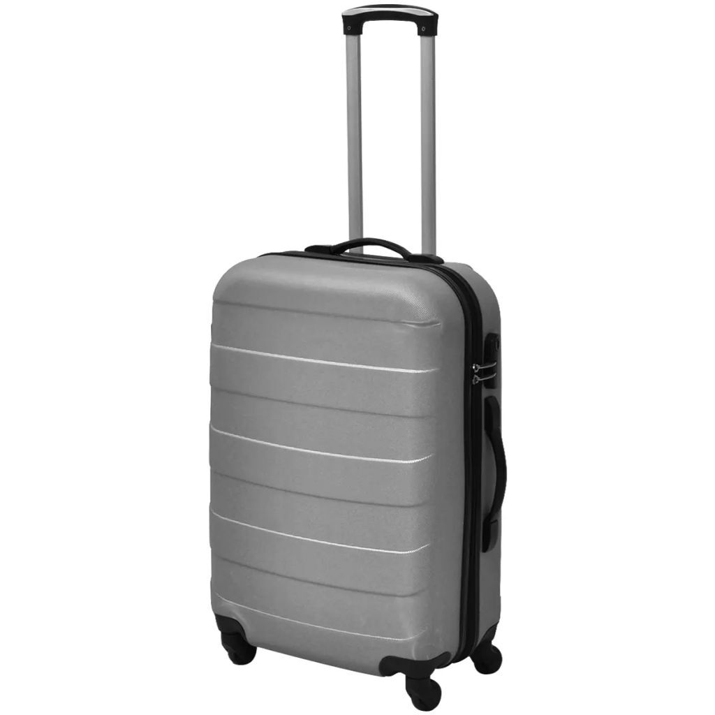 Three Piece Hardcase Trolley Set Silver