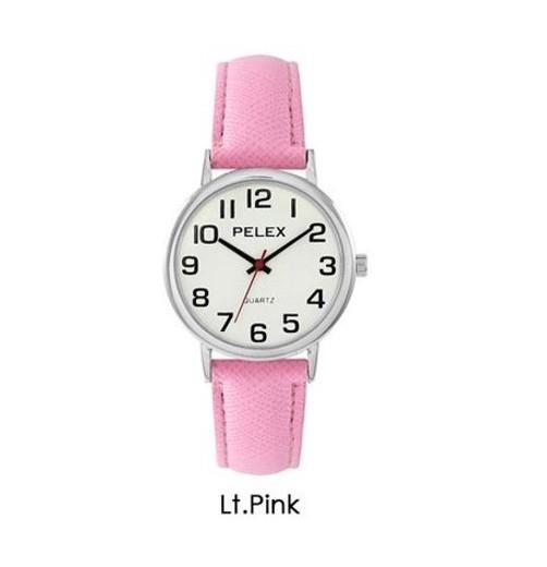 PELEX Unisex Large Dial Light Pink Strap Quartz Watch PLX-048-LP