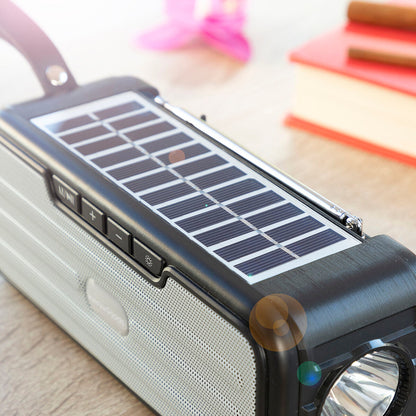 Wireless Speaker with Solar Charging and LED Torch Sunker InnovaGoods Black (Refurbished A)