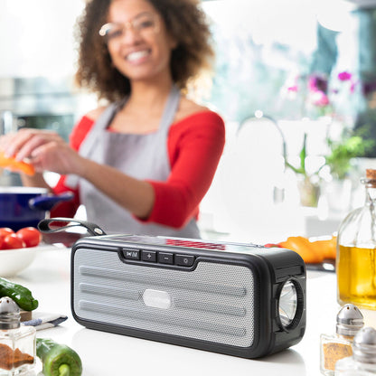 Wireless Speaker with Solar Charging and LED Torch Sunker InnovaGoods Black (Refurbished A)