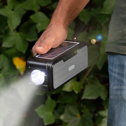 Wireless Speaker with Solar Charging and LED Torch Sunker InnovaGoods Black (Refurbished A)