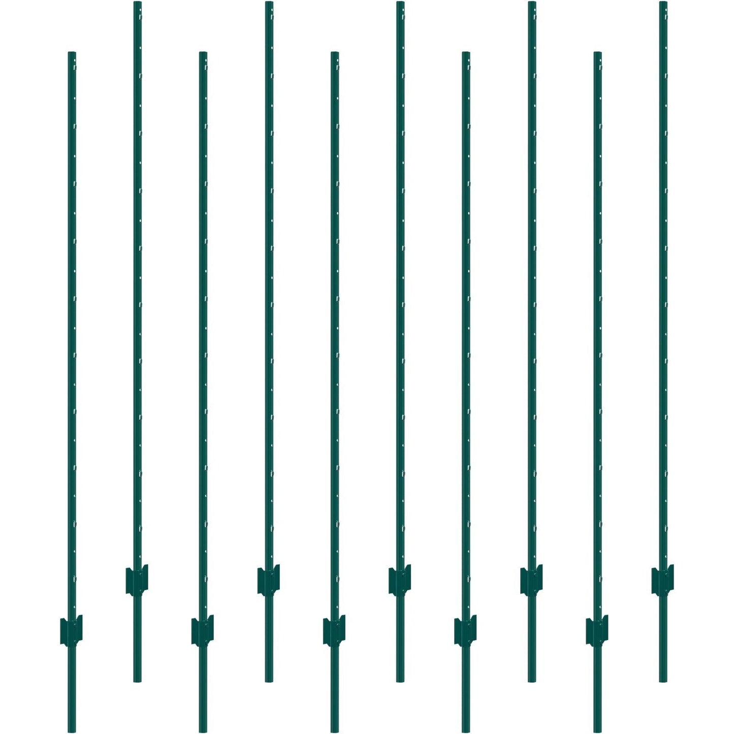 VEVOR 6 Feet Fence Post 10 Pack T-Post Heavy Duty Metal Fence Posts Green