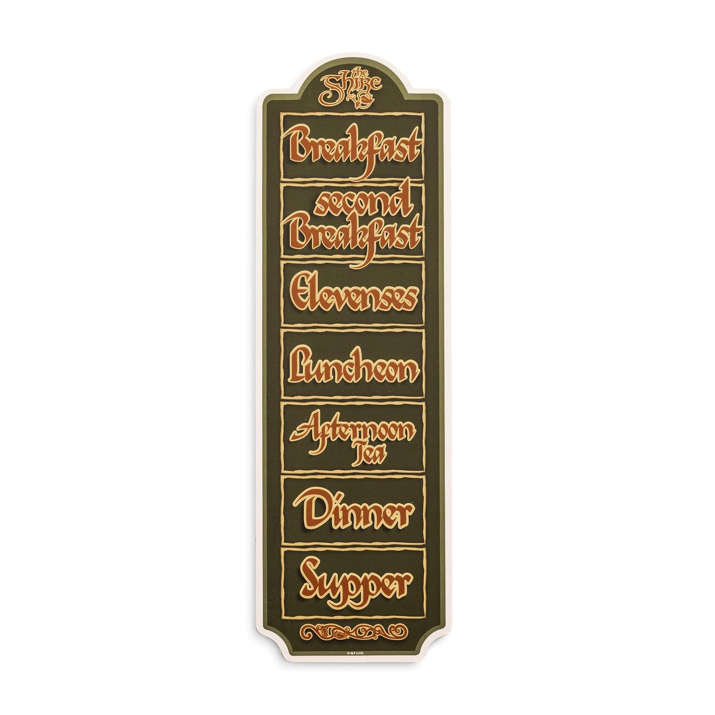 The Lord Of The Rings Hobbit Daily Schedule Wooden Sign | 20 x 6 Inches