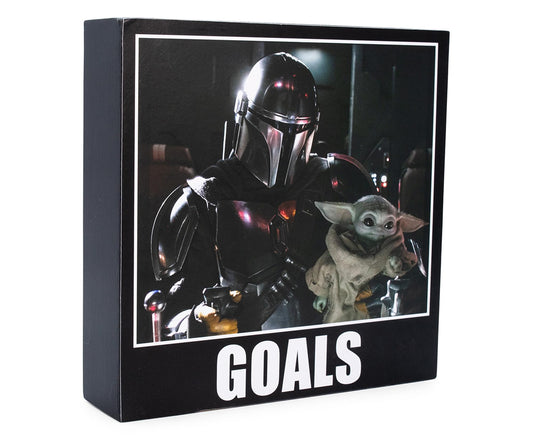 Star Wars The Mandalorian Goals 6 x 6 Inch Wood Box Sign