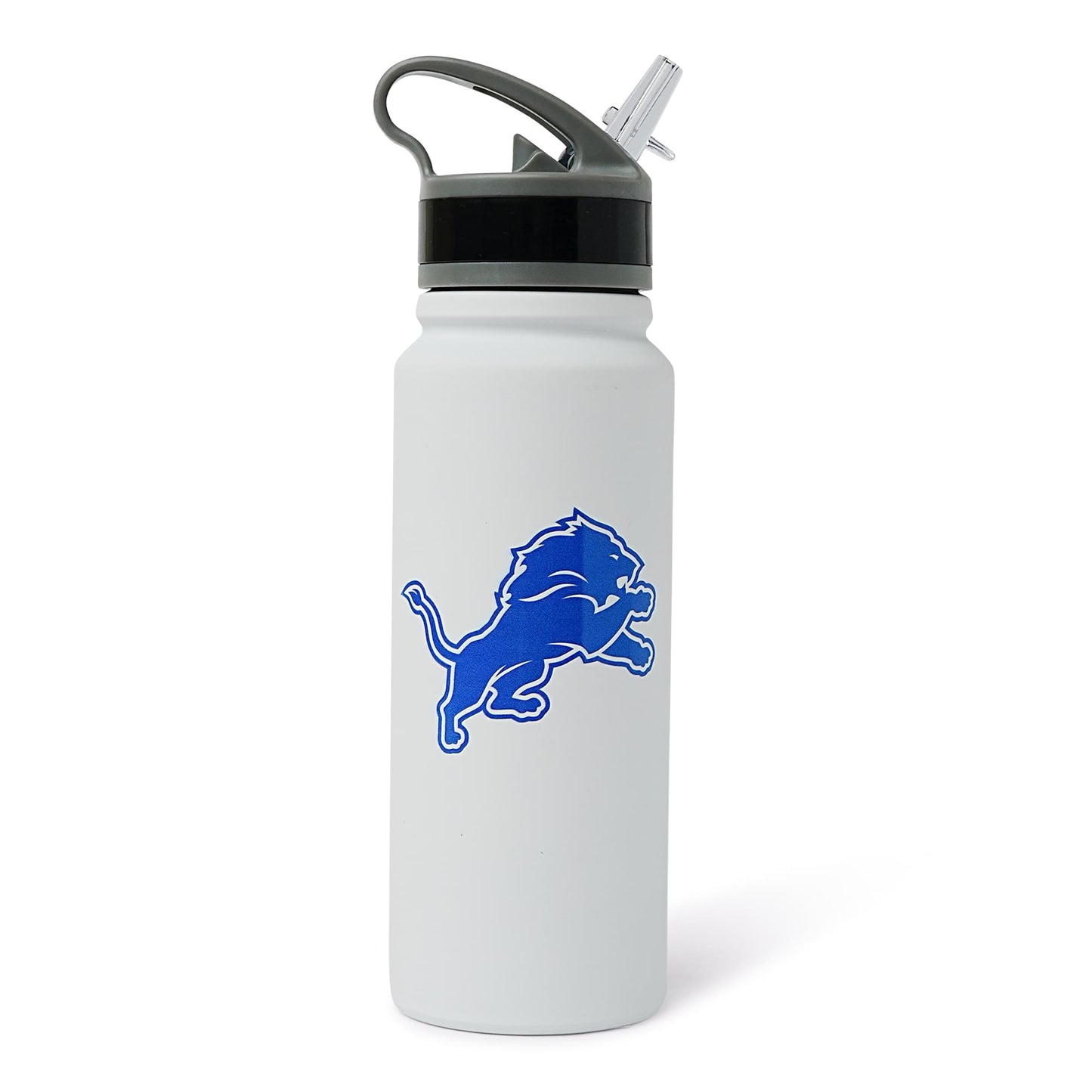 Detroit Lions Logo 25-Ounce Stainless Steel Flip-Top NFL Water Bottle