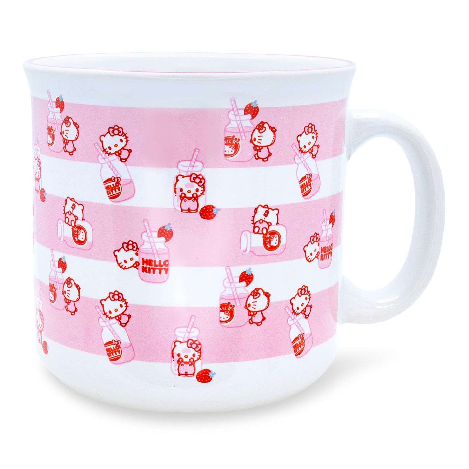 Sanrio Hello Kitty Strawberry Milk Ceramic Camper Mug | Holds 20 Ounces