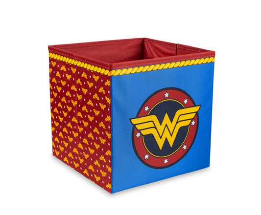 DC Comics Wonder Woman Logo Storage Bin Cube Organizer | 11 Inches