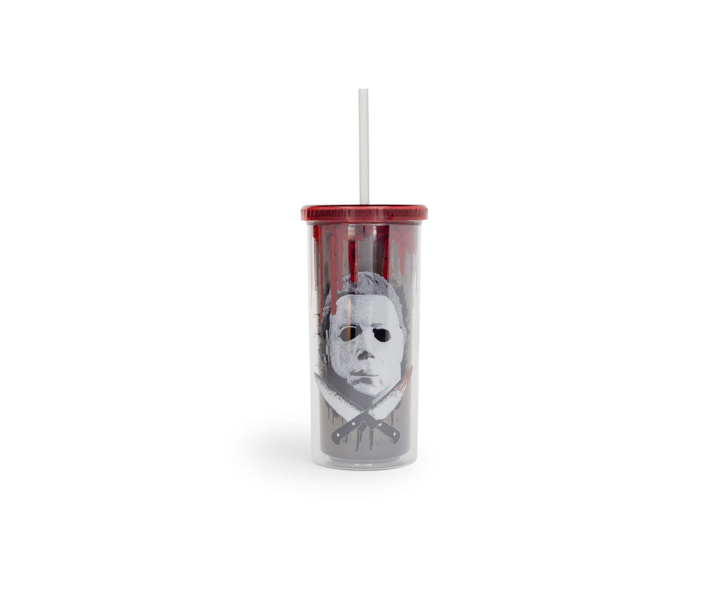 Halloween 2 Michael Myers Carnival Cup With Lid And Straw | Holds 20 Ounces