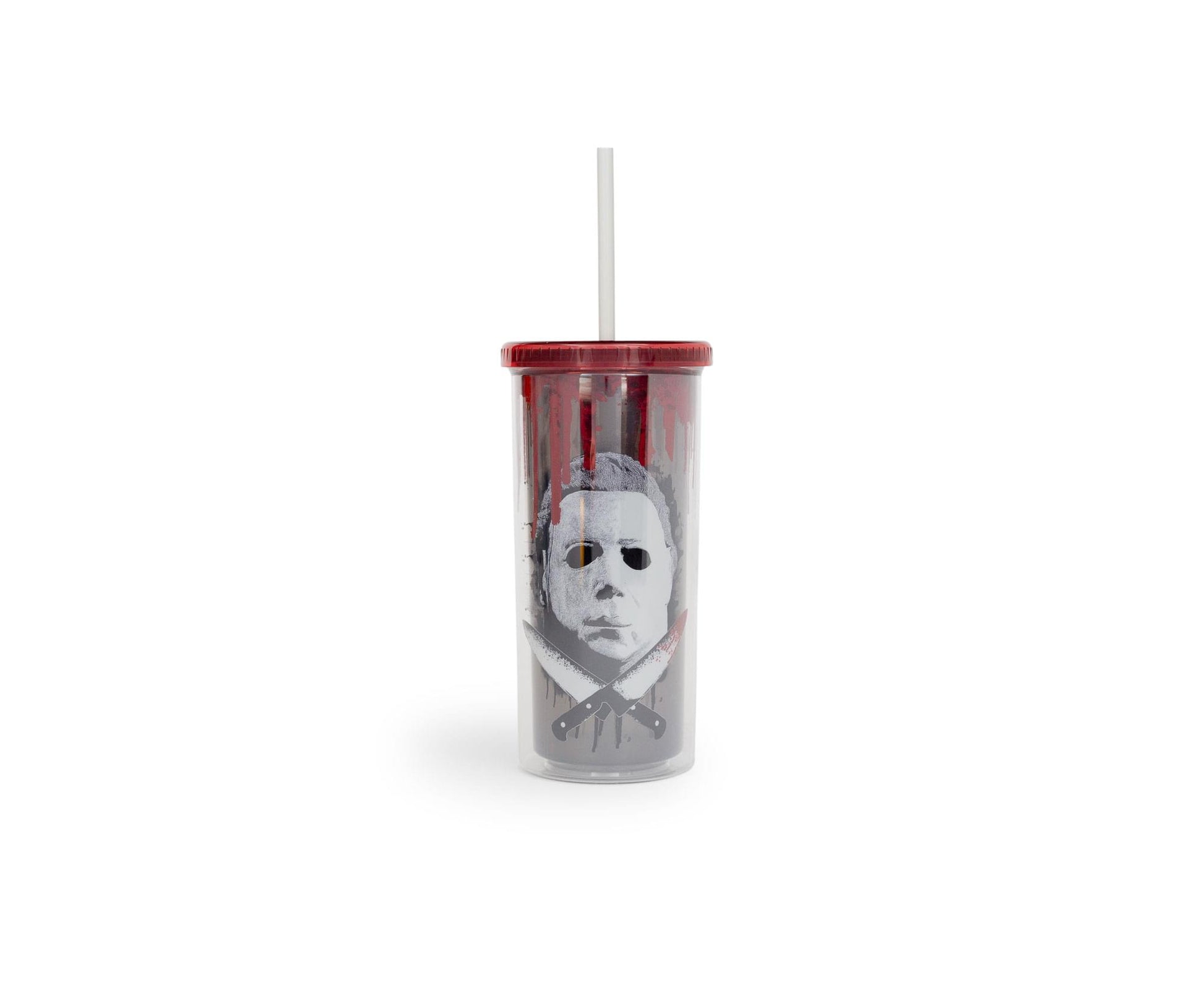 Halloween 2 Michael Myers Carnival Cup With Lid And Straw | Holds 20 Ounces