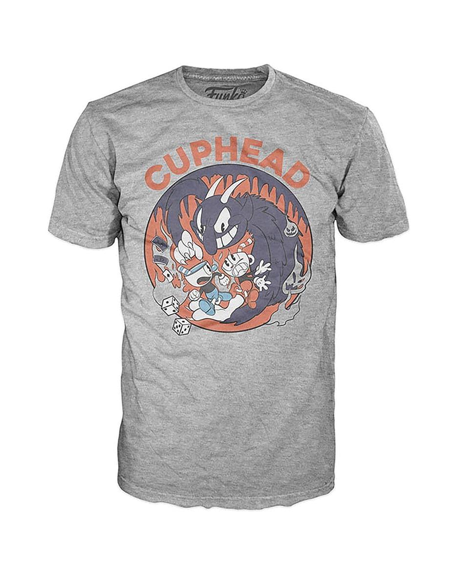 Cuphead Pop! Tees "Cuphead & Mugman vs The Devil" Men's T-Shirt: 2XL