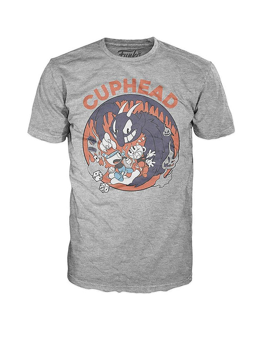 Cuphead Pop! Tees "Cuphead & Mugman vs The Devil" Men's T-Shirt: 2XL