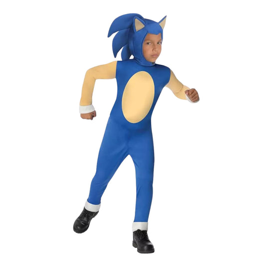 Sonic The Hedgehog Jumpsuit & Mask Costume Child Medium 8-10