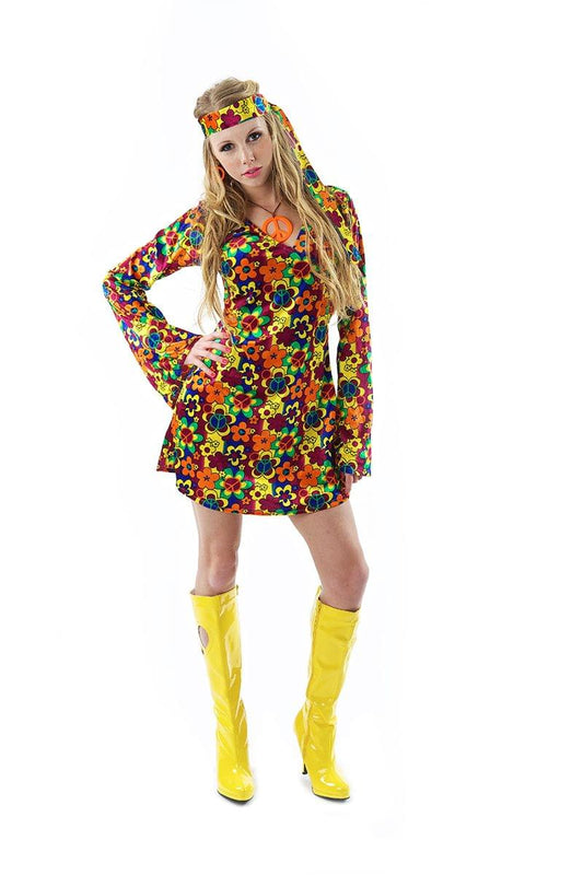 Female Hippy Adult Costume, Medium