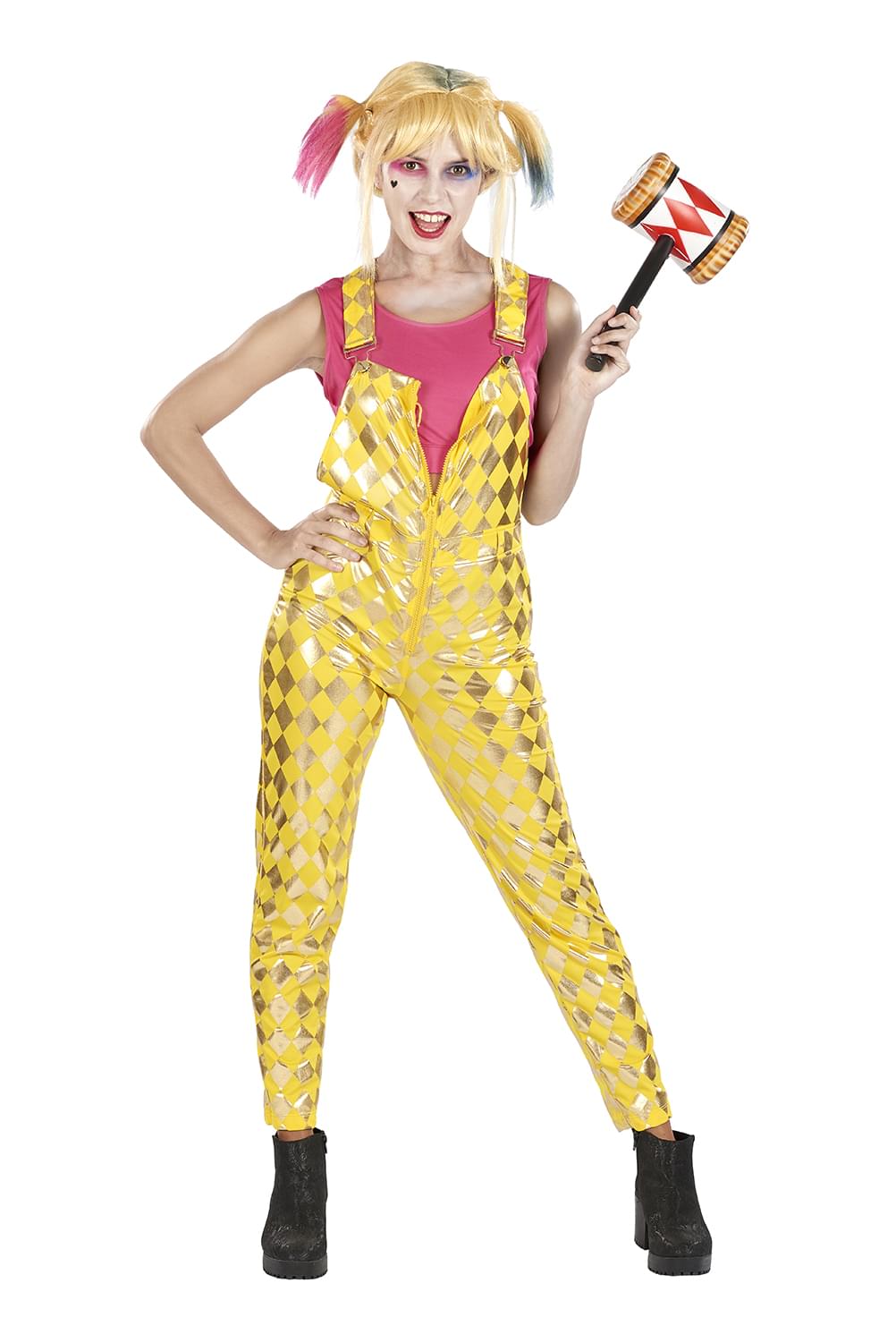 Harley Quinn Adult Costume | Crop Top & Jumpsuit Costume Set | X-Small