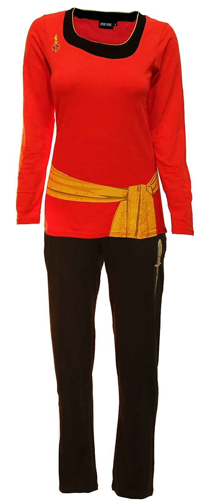 Star Trek Red Uhura Long Sleeve Adult Costume Pajama Set | X-Small