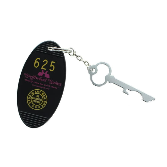 Retro Motel KeyFob - Swiftwood Suites Black