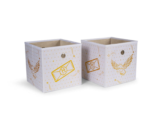 Harry Potter Hedwig 11-Inch Storage Bin Cube Organizers | Set of 2