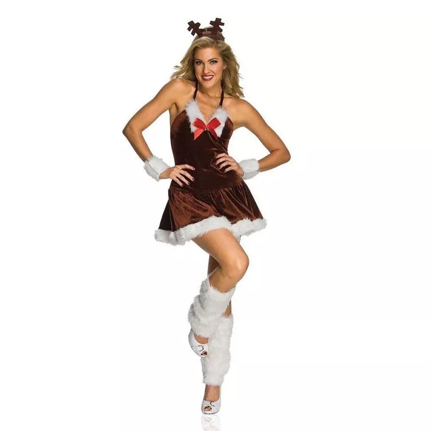 Sexy Christmas Festive Female Reindeer Adult Costume Large