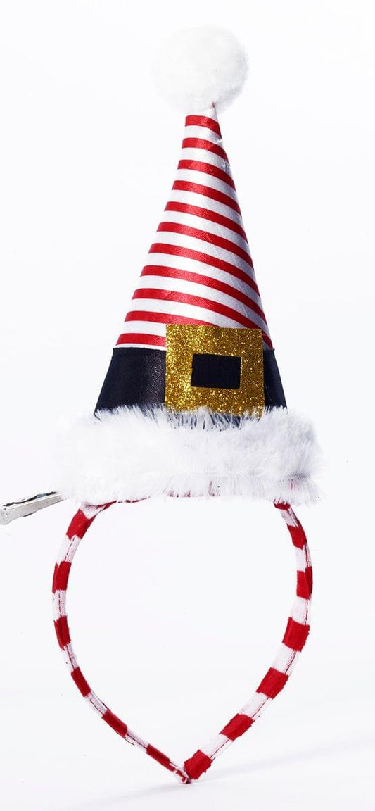 Mini Striped Santa Hat Costume Headband One Size