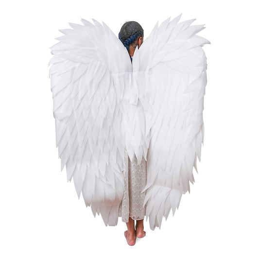 White Full Length Angel Wings Adult Costume Accessory