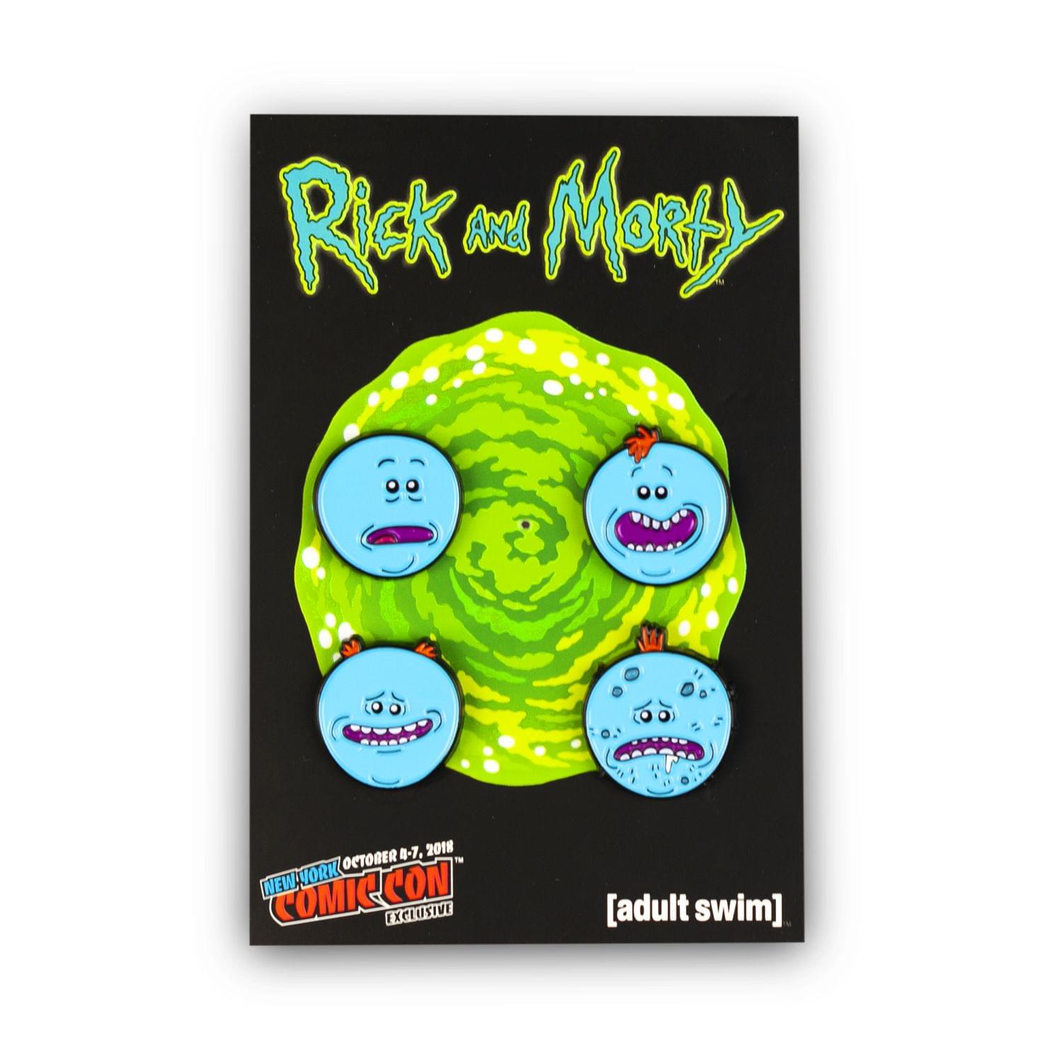 Rick and Morty Collector's Enamel Pins, Meeseeks, 4 Pack